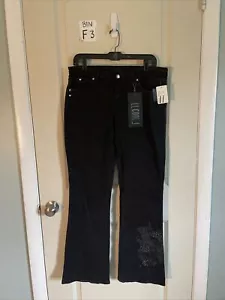 LL Cool J Black Denim Rhinestones Graphic Print Jeans juniors size 11 - Picture 1 of 4