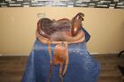 Vintage Western Leder Sattel Pony Jugend Pferd Cowboy Dekor