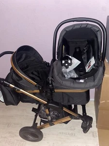 kinderwagen 3 in 1 neu schwarz Roségold - Bild 1 von 6