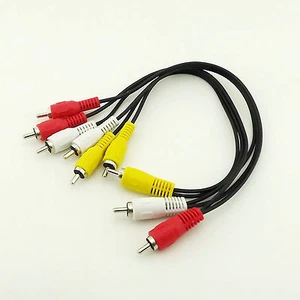 1x 3 RCA Male to 6 RCA Male Plug Splitter Composite Audio Video AV Adapter Cable - Picture 1 of 5
