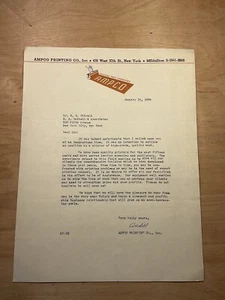 10 de enero de 1936 AMPCO PRINT CO Dibell Advertisemen Fifth Ave Nueva York B12 - Imagen 1 de 7