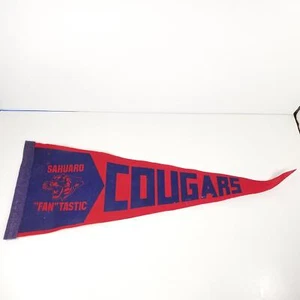 Banderín bandera vintage de pumas de escuela secundaria Sahuaro años 80-90 Tucson, AZ Arizona - Imagen 1 de 6