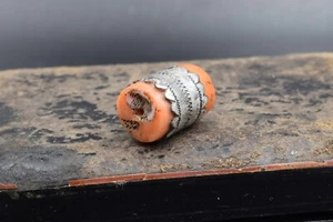 UNDYED ! Antique BEAD CORAL Mediterranean silver TIBET necklace Mala Dzi medical - Picture 1 of 21