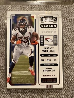 2022 Panini Contenders Season Ticket Javonte Williams #31 Denver Broncos - Image 1 of 2
