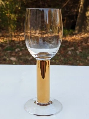 Orrefors Crystal NOBEL Gold Stem Sherry Glass 5-1/2" Tall