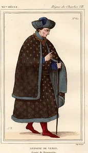 COSTUME DE LA FRANCE XVe siècle / Antoine de Vergi, Comte de Damartin - Picture 1 of 1