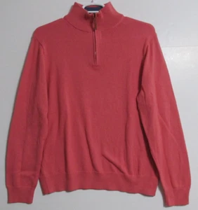 Men's J. Crew 100% Cotton 1/2 Zip Coral Pink Sweater Size X-Large - Picture 1 of 9