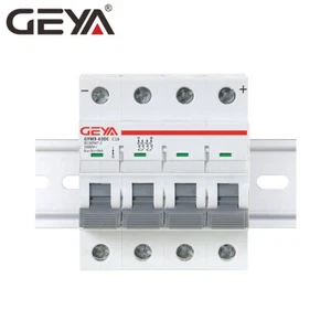 GEYA DC Circuit Breaker Solar MCB 6KA 4P 6 10 16 25 32 40 50 63 80 100 125Amp - Picture 1 of 12