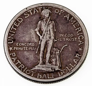 1925 50C Lexington Commemorative Half Dollar in Very Fine VF Condition - Picture 1 of 4