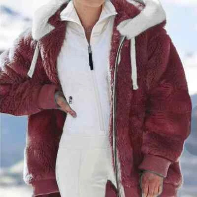 Jacket Coat Winter Warm Women Fleece Thermal Heated Plush Overcoat Fur *20% OFF* - Image 1 of 4