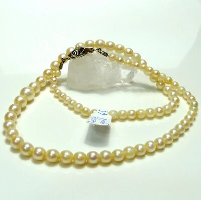 Cierre De Joyería De Oro Blanco 585/14 Con Perla Para Collar De Perlas 45 Cm - Imagen 1 de 4