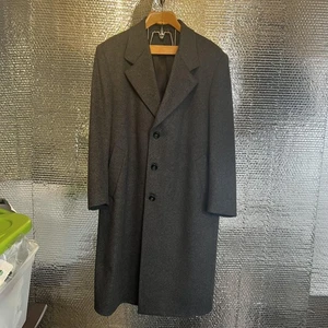 Lanificio Del Casentino Coat Mens 38S Charcoal Wool Cashmere Made Italy Classic - Picture 1 of 24