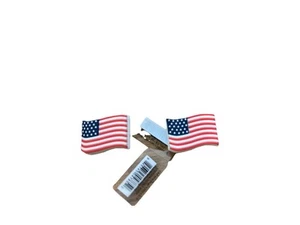 Pair Of United States Flag Shoe Charms , New With Tag - Picture 1 of 2