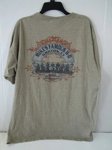 Harley Davidson Herren T Shirt 2006 hellbraun Größe XL Mikes Famous Groton CT - Bild 1 von 10