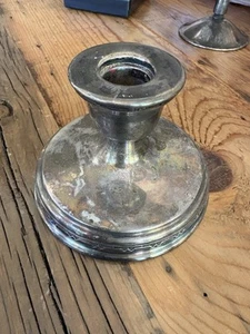 BENEDICT HAMMERCRAFT Etched Silver-plated #322 Candlestick Holder VINTAGE - Picture 1 of 2