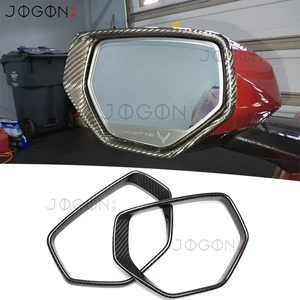 For Corvette C8 Z06 2020-2025 Carbon Side Exterior Mirror Supporting Ring Trims - Picture 1 of 11