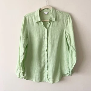 I. Jill Linen Love Lime Green Women's Button-Up Shirt size XS - Picture 1 of 9
