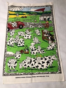 SCHWEIZ SUISSE  Switzerland COWS Cotton Kitchen/Dish Towel 18 x 30 COTFER - Picture 1 of 3