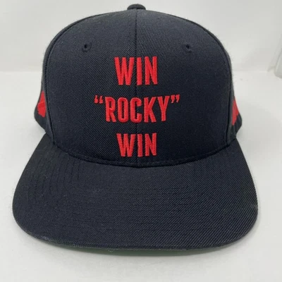 Бейсболка Rocky Movie кепка с застежкой сзади черная красная непобежденная стартовая коллаборация шерсть промо реклама - Изображение 1 из 4