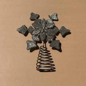 Restaurationsbeschläge Perlen Christbaumspitze Silber Schimmer Weihnachtsdeko - Bild 1 von 6