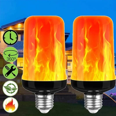 E27 LED Flammen Glühbirne Flackernde Dekorative Lampen Atmosphäre Flackerlicht - Bild 1 von 4