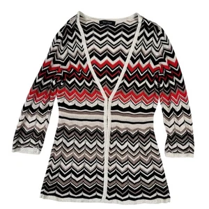 WHITE HOUSE BLACK MARKET Multicolor Long Sleeve V-Neck Cardigan Women's Size **L - Picture 1 of 24