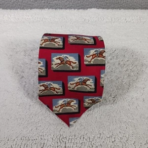 NWOT! Horseback Riding/Jockey Theme 55" Silk Mens Tie - Picture 1 of 8
