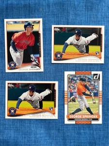2014 2015 Topps Panini George Springer 4 Karten Lot 3-RC (#US-10 x2, #US-210) - Bild 1 von 2