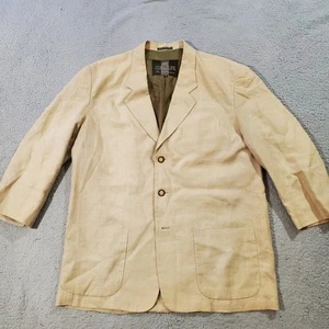 Vintage structure Blazer Sport Coat Jacket Extra Large Tan Lightweight 100 Linen - Picture 1 of 22