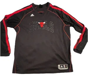 Adidas Chicago Bulls 2XL Warm Up Jersey Black Long Sleeve Derrick Rose 🌹 - Picture 1 of 8