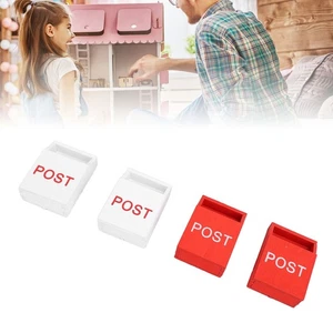 Charming Wooden 10Pcs Outdoor Mailbox Set in White and Red for Kids - Picture 1 of 16