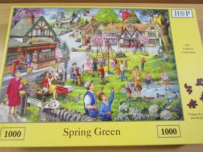 Superb Complete House of Puzzles "SPRING GREEN" 1000 Pcs Jigsaw Puzzle HOP - Image 1 of 4