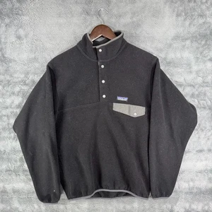 Patagonia Synchilla Snap T Fleece Pullover Black Men’s Small - Picture 1 of 6