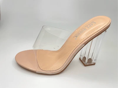 Tacones altos Cape Robbin Fusion transparentes gruesos bloque para mujer, tacones transparentes f Foto 1 de 4