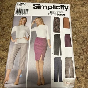 5259 Vintage Simplicity SEWING Pattern Misses Slim Pants Skirts Two Length UNCUT - Picture 1 of 3