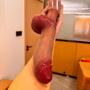 Thrust Heating Realistic Dildo with Handle G Point Vibrator Sex Toys Masturbator - Picture 1 of 23