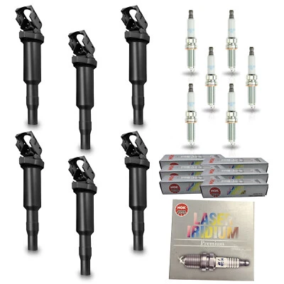 6 Ignition Coil & 6 NGK Iridium Spark Plug for BMW 535i xDrive 2011-2016 3.0L - Image 1 of 4