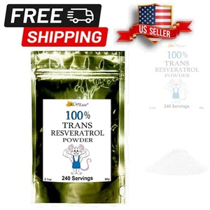 GMO-Free Pure Trans Resveratrol Powder with 31,000 ORAC Score - 240 Servings - Picture 1 of 7