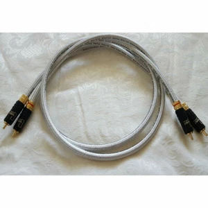 Pair QED 55pF Silver Plated HiFI Interconnect Cord with WBT Locking RCA Plug NEW - Picture 1 of 6