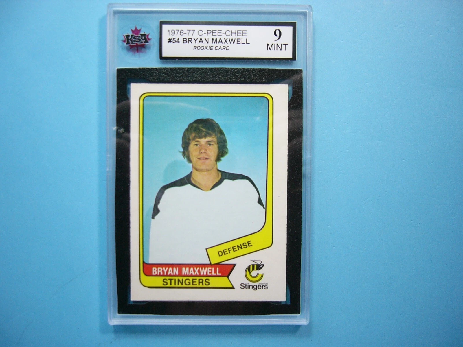 1976/77 O-PEE-CHEE WHA HOCKEY CARD #54 BRYAN MAXWELL ROOKIE RC KSA 9 MINT OPC