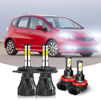 Kit de faros LED blancos de haz alto/bajo para Honda Fit 2006-2020 Foto 1 de 4