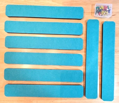 Cork Board Bar Strips w/Pushpins - Each Strip Has Adhesive - Set of 8 - Image 1 of 4
