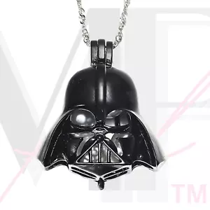 Star Wars Halskette schwarz Käfig Anhänger WEISS Perlen innen DARTH VADER Geschenkbox - Bild 1 von 7