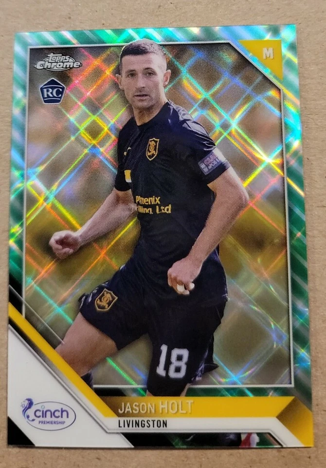 2021-22 Topps Chrome SPFL Jason Holt Green Tartan Refractor Rookie Card #'d 2/50 - Image 1 of 1