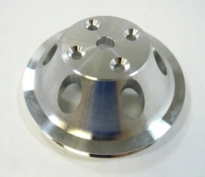 Bomba de agua larga natural de aluminio de bloque pequeño Chevy SBC polea de ranura única - Imagen 1 de 2