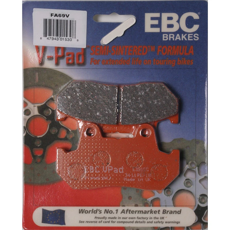EBC  BRAKE PADS FA69V SEMI-SINTERED V SERIES Honda XL600V Transalp 1989-1990 - Изображение 1 из 1