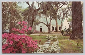 Antigua iglesia episcopal de St. Andrews cerca de Charleston Carolina del Sur postal cromada - Imagen 1 de 2