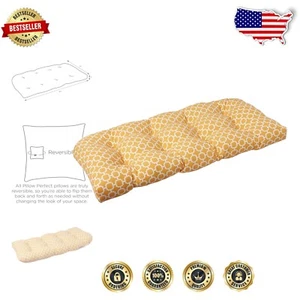 Plush 44" x 19" Yellow Hockley Banana Loveseat Cushion for Indoor/Outdoor Style - Picture 1 of 11