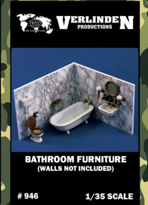 1/35 Bathroom Furniture (WALLS NO INCLUDE) VERLINDEN #946 Model Scene Accessory - Image 1 of 2