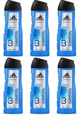 6 Adidas Climacool 3 Body Wash ,Shampoo, Face Wash Mens Perfumed Body Wash Gel - Image 1 of 4